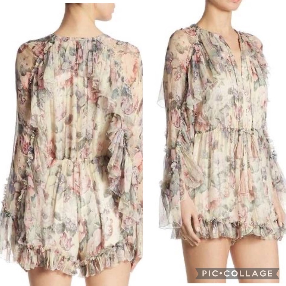 Floral Print Chiffon Romper - Picture 5 of 12